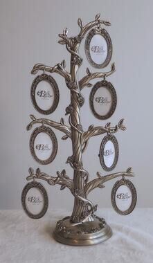 Home Accents Family Tree Photos Pewter Frame Holders History Decoration NEW